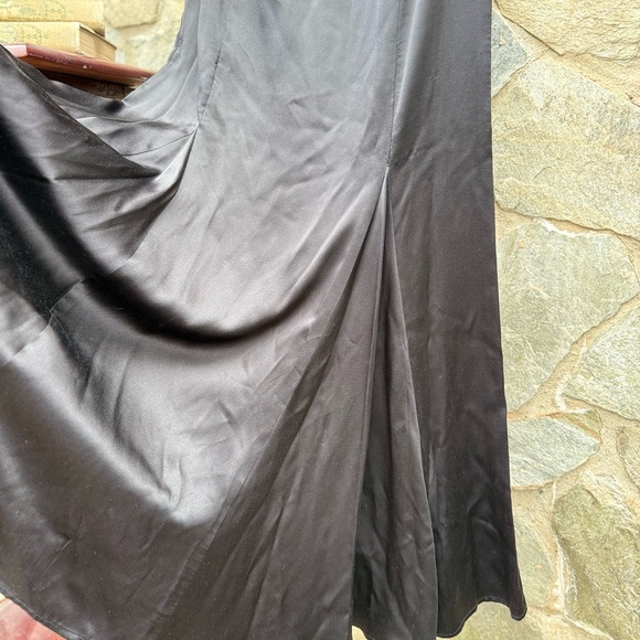 Vera Wang Black Silk Corset Satin Peplum Long Evening Dress size 6 - Picture 7 of 13